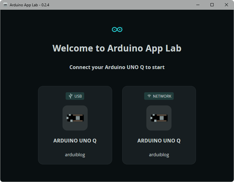 Connexion de l'Arduino Uno Q à l'ordinateur (USB ou WiFi)