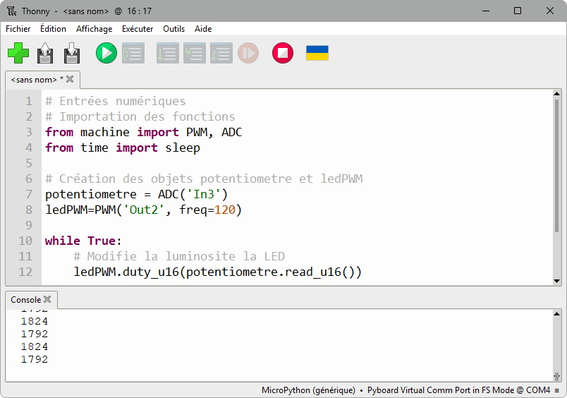 Problème avec la fonction read_u16()